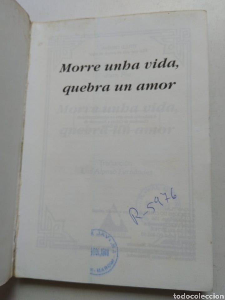 Libros: MORRE UNHA VIDA QUEBRA UN AMOR/JOAN PLA - Foto 2
