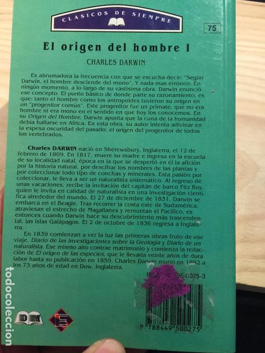 Libros: El origen del hombre, I - Charles Darwin - Foto 2