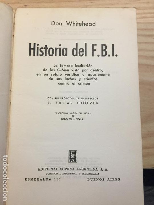 Libros: Historia del F.B.I. - Don Whitehead - Foto 3