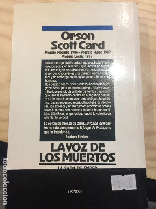 Libros: La voz de los muertos - Orson Scott Card - Foto 2