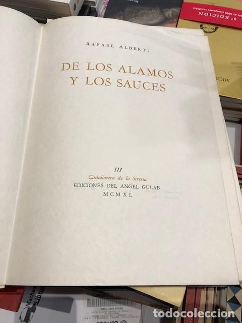 Libros: ALBERTI, Rafael. - De los &aacute;lamos y los sauces. - Foto 2