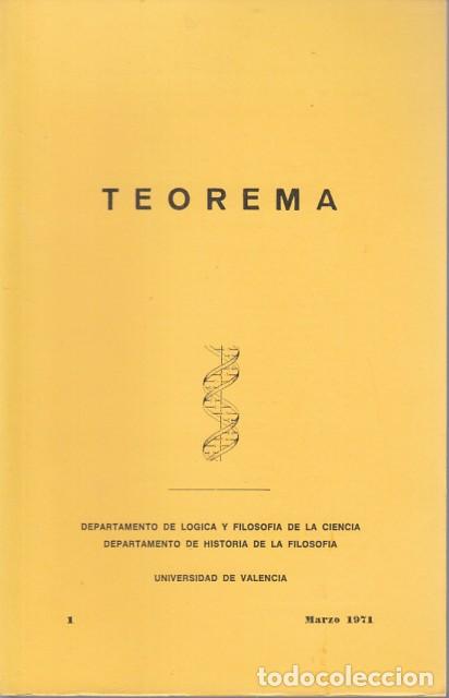 Libros: TEOREMA. VOL 1 - UNIVERSIDAD DE VALENCIA - Foto 1