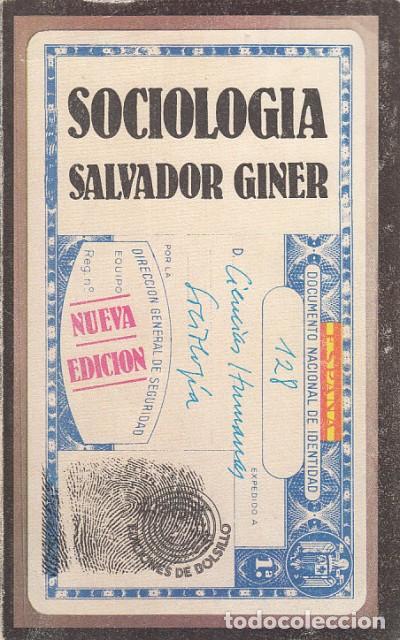 Libros: SOCIOLOG&Iacute;A - GINER, SALVADOR - Foto 1