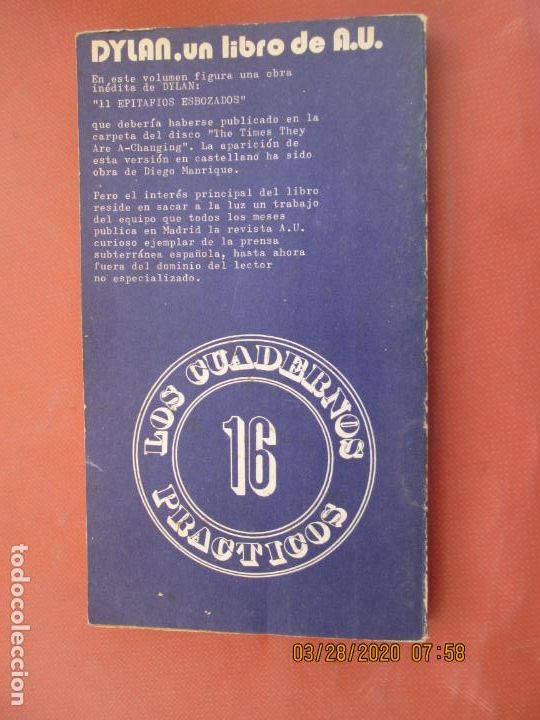 Libros: DYLAN, UN LIBRO DE - EDITORIAL FUNDAMENTOS - CUADERNOS PR&Aacute;CTICOS N&ordm; 16 - 1974. - Foto 2
