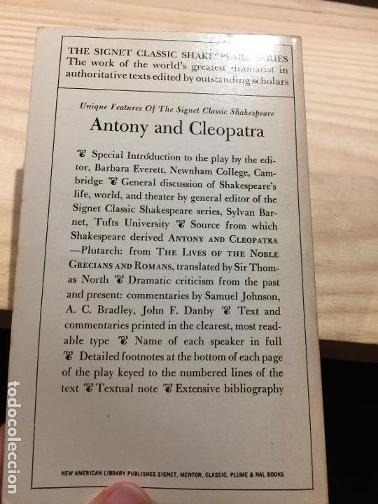 Libros: ANTONY AND CLEOPATRA - WILLIAM SHAKESPEARE - Foto 2