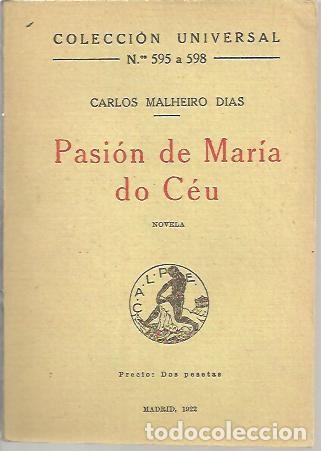 Libros: PASION DE MARIA DO CEU. - MALHEIRO DIAS, Carlos. - Foto 1