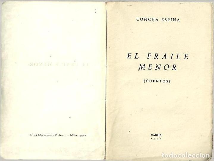 Libros: EL FRAILE MENOR. (CUENTOS). - ESPINA, Concha. - Foto 1