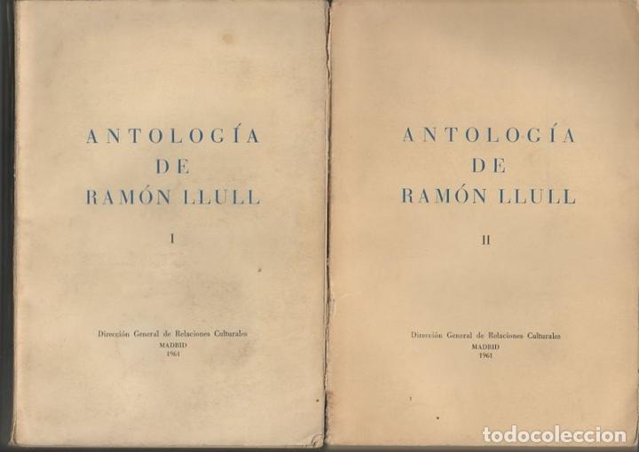 Libros: ANTOLOGIA DE RAMON LLULL. - LLULL, Ram&oacute;n. - Foto 1