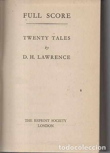 Libros: FULL SCORE. TWENTY TALES. - LAWRENCE, D. H. - Foto 1