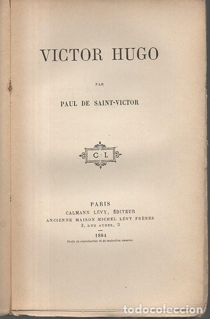 Libros: VICTOR HUGO. - SAINT-VICTOR, Paul de. - Foto 1