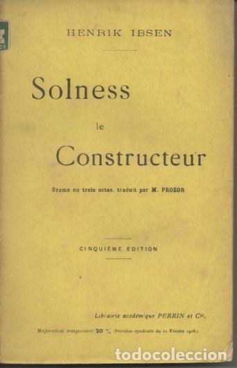 Libros: SOLNESS LE CONSTRUCTEUR. - IBSEN, Henrik. - Foto 1