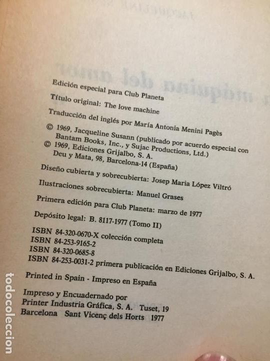 Libros: La maquina del amor II - Jacqueline Susann - Foto 2
