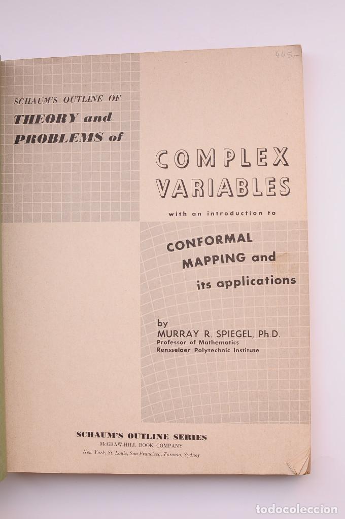 Libros: Theory and problems of complex variables - SPIEGEL, Murray R. - Foto 2