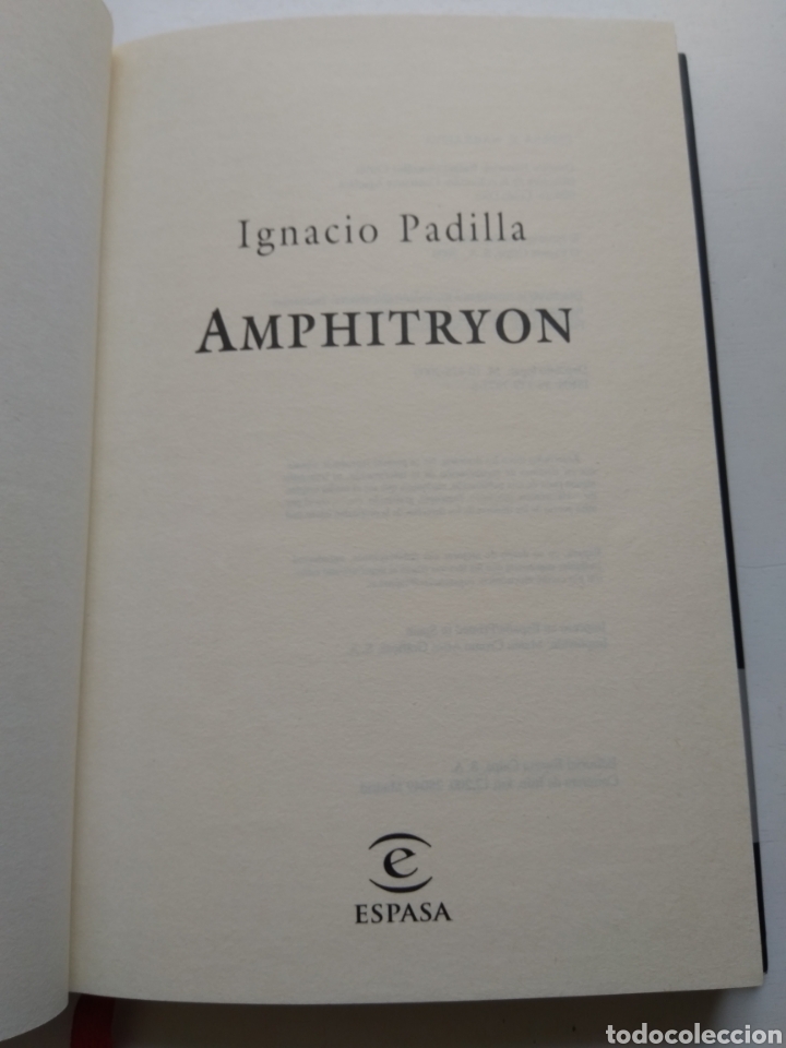 Libros: AMPHITRYON/IGNACIO PADILLA - Foto 2