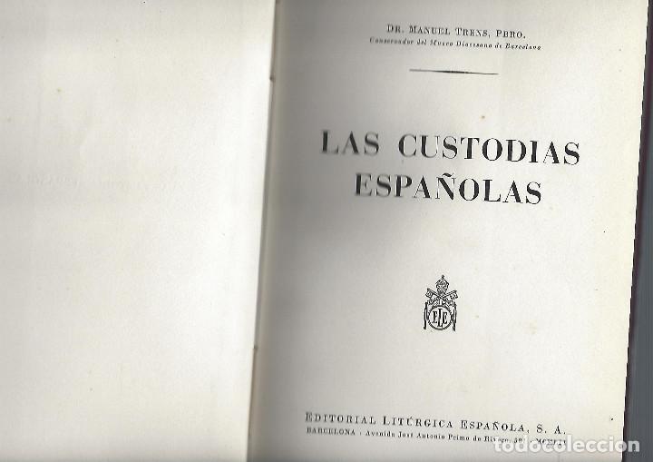 Libros: TRENS, Manuel.- - Las Custodias Espa&ntilde;olas. - Foto 1