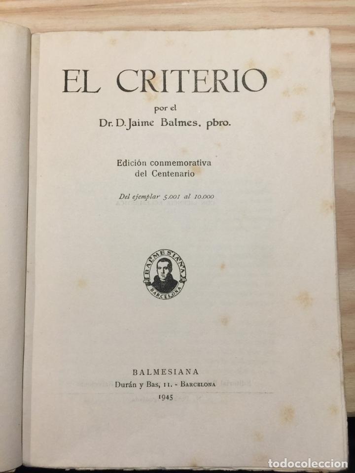 Libros: EL CRITERIO - JAIME BALMES - Foto 4