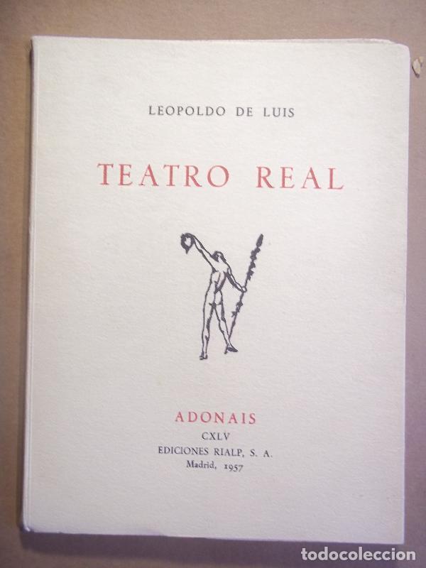 Libros: TEATRO REAL. - LUIS, Leopoldo de. - Foto 1