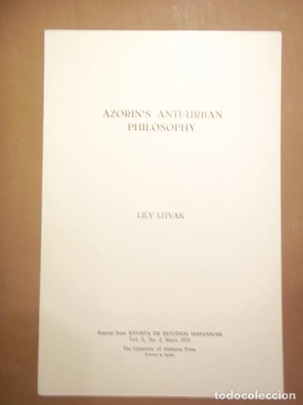 Libros: Azor&iacute;ns Anti-Urban Philosophy. - (Azor&iacute;n) Litvak, Lily. - Foto 1