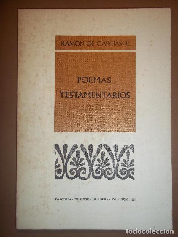 Libros: POEMAS TESTAMENTARIOS. - GARCIASOL, Ram&oacute;n de. - Foto 1