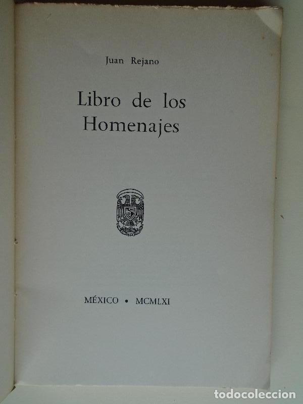 Libros: Libro de Homenajes. - Rejano, Juan. - Foto 4