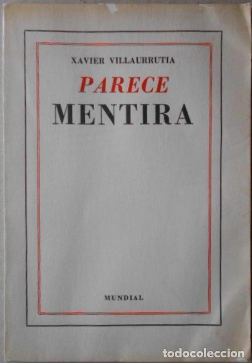 Libros: PARECE MENTIRA. - VILLAURRUTIA, Xavier. - Foto 1