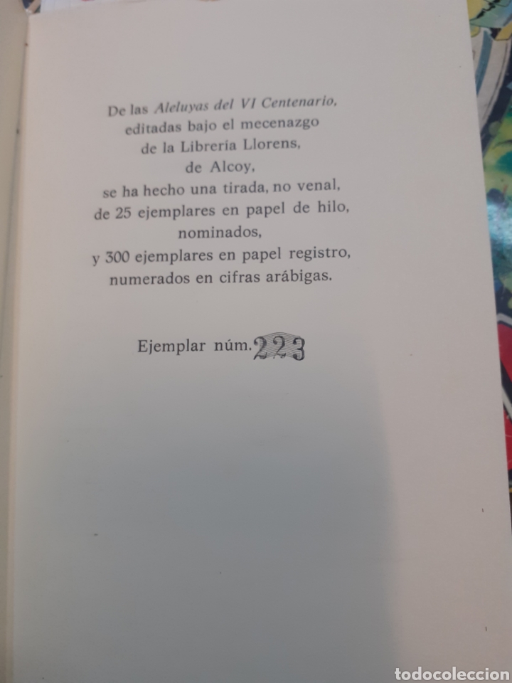 Libros: ALELUYAS DEL SEXTO CENTENARIO. Alcoy - LIBRERIA LLORENS. - Foto 5