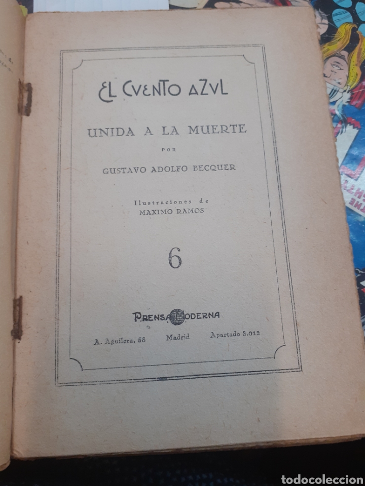 Libros: UNIDA A LA MUERTE. El Cuento Azul n&ordm; 6 - BECQUER,Gustavo Adolfo - Foto 3