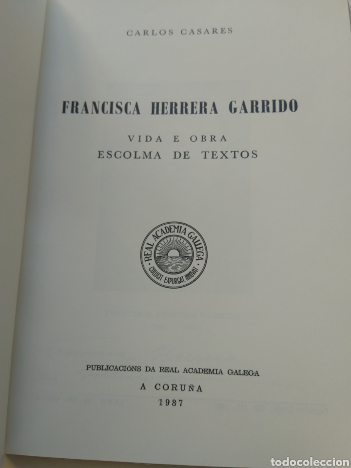 Libros: FRANCISCA HERRERA GARRIDO VIDA E OBRA/CARLOS CASARES - Foto 2