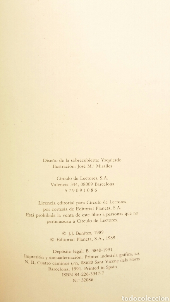 Libros: Caballo de Troya 4. J.J.Ben&iacute;tez. C&iacute;rculo de lectores, 1991. - Foto 8