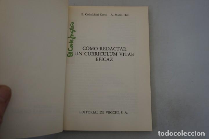 Libros: (12B) COMO REDACTAR UN CURRICULUM VITAE EFICAZ - COBALCHINI CONTI - EDITORIAL DE VECCHI - Foto 3