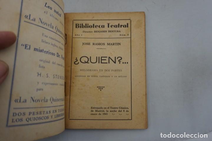 Libros: (12D) BIBLIOTECA TEATRAL - QUIEN? - J. RAMOS MARTIN - Foto 2