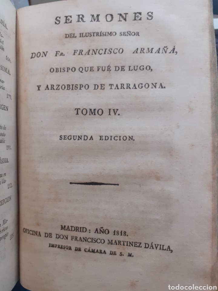 Libros: SERMONES. Tomo III y IV - ARMA&Ntilde;A,Fr.Francisco. - Foto 2