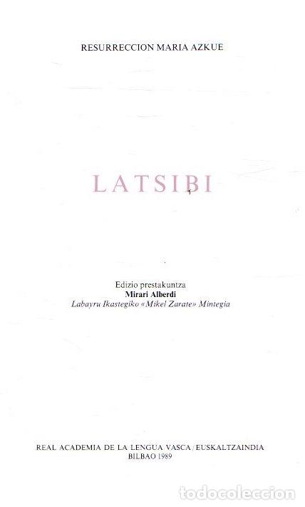 Libros: Latsibi - Azkue, Resurrecci&oacute;n Mar&iacute;a de - Foto 1