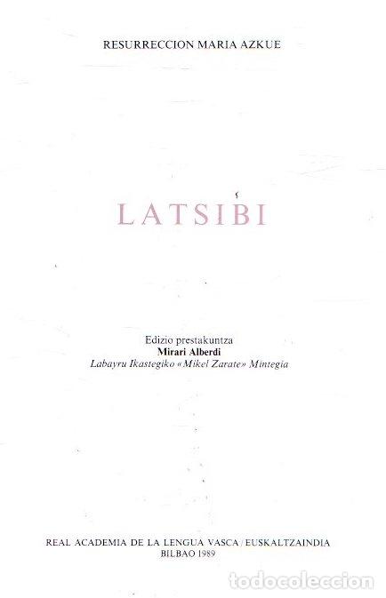 Libros: Latsibi - Azkue, Resurrecci&oacute;n Mar&iacute;a de - Foto 1