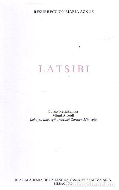 Libros: Latsibi - Azkue, Resurrecci&oacute;n Mar&iacute;a de - Foto 1