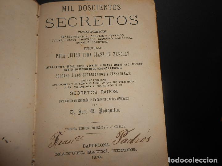 Libros: RONQUILLO, Jos&eacute; O.- - Mil doscientos secretos. - Foto 1