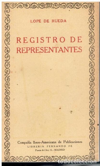 Libros: REGISTRO DE REPRESENTANTES. Pr&oacute;logo de P. S. - Foto 1