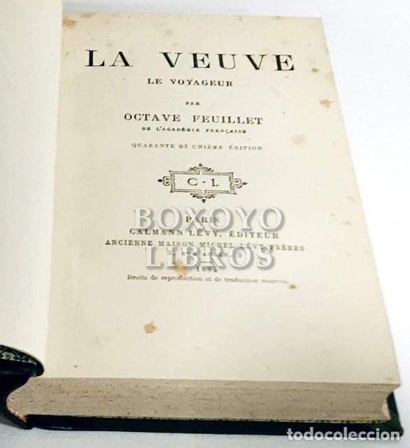 Libros: FEUILLET, Octave. La veuve. Le voyageur. 41 &eacute;dition - Foto 2