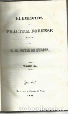 Libros: Elementos de pr&aacute;ctica forense. 2 tomos - ORTIZ DE ZU&Ntilde;IGA, M. - Foto 3