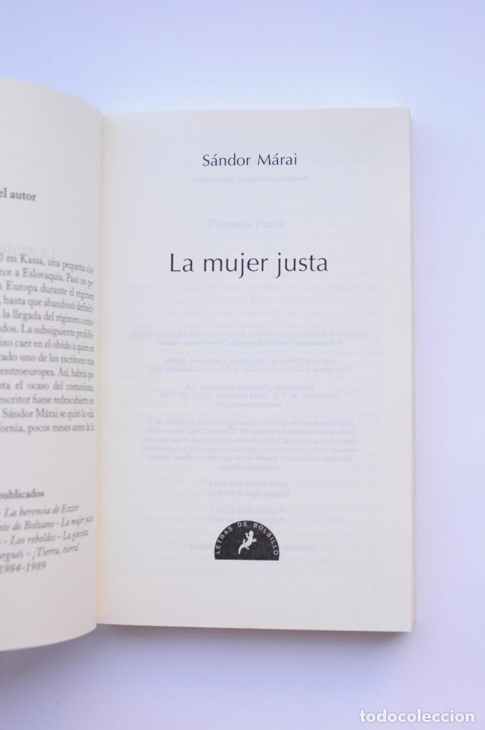 Libros: La mujer justa - M&Aacute;RAI, S&aacute;ndor - Foto 2