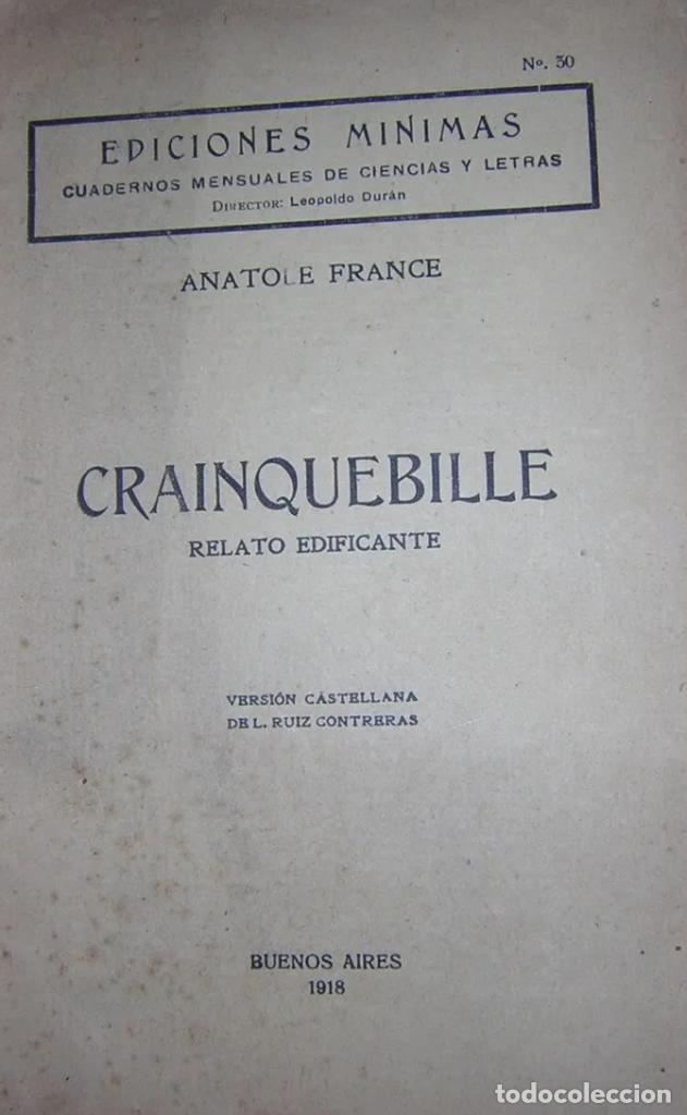 Libros: FRANCE, ANATOLE - CRAINQUEVILLE - Foto 1