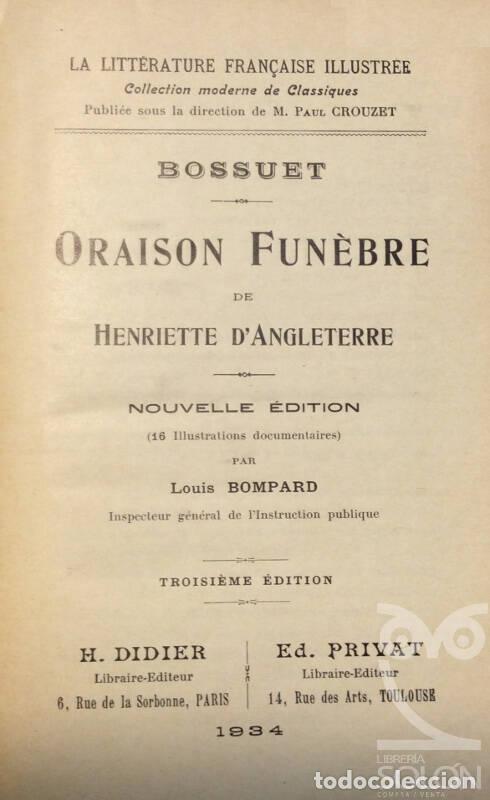 Libros: Oraison Fun&egrave;bre dHenriette dAngleterre - Bossuet - Foto 63