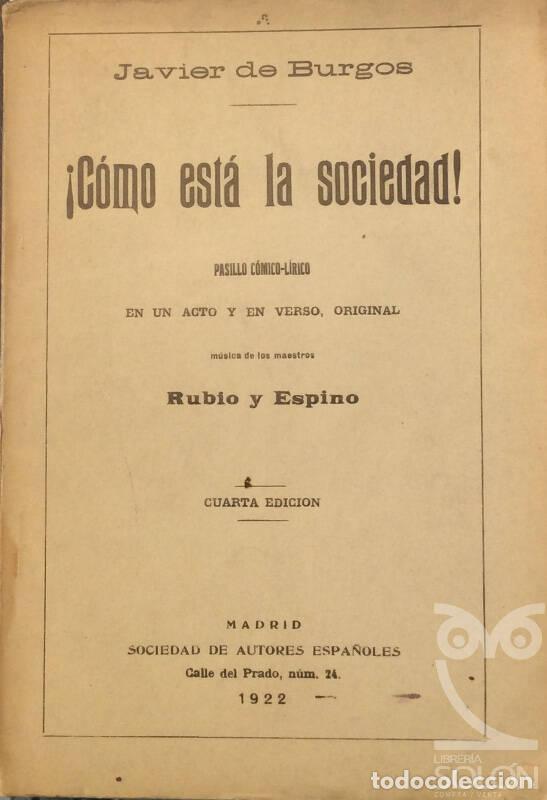 Libros: &iexcl;C&oacute;mo est&aacute; la sociedad! - Javier de Burgos - Foto 1