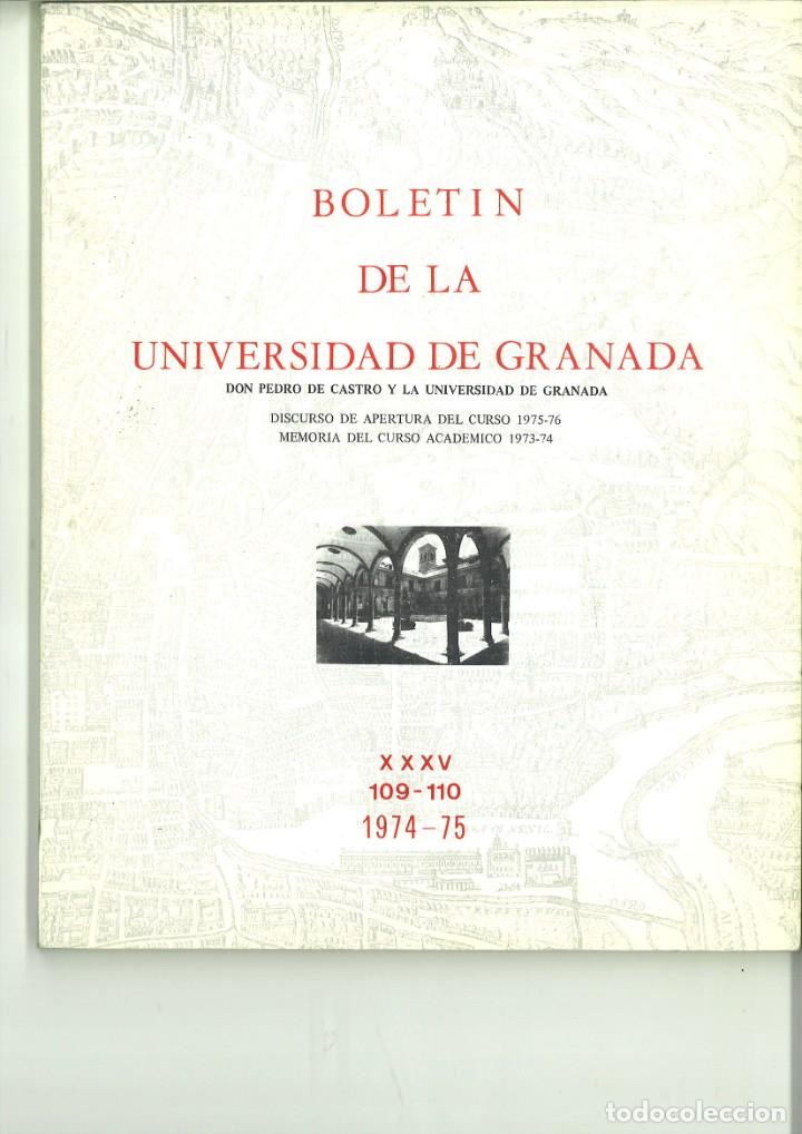 Livres: BOLETIN DE LA UNIVERSIDAD DE GRANADA XXXV 109-110. 1974-75