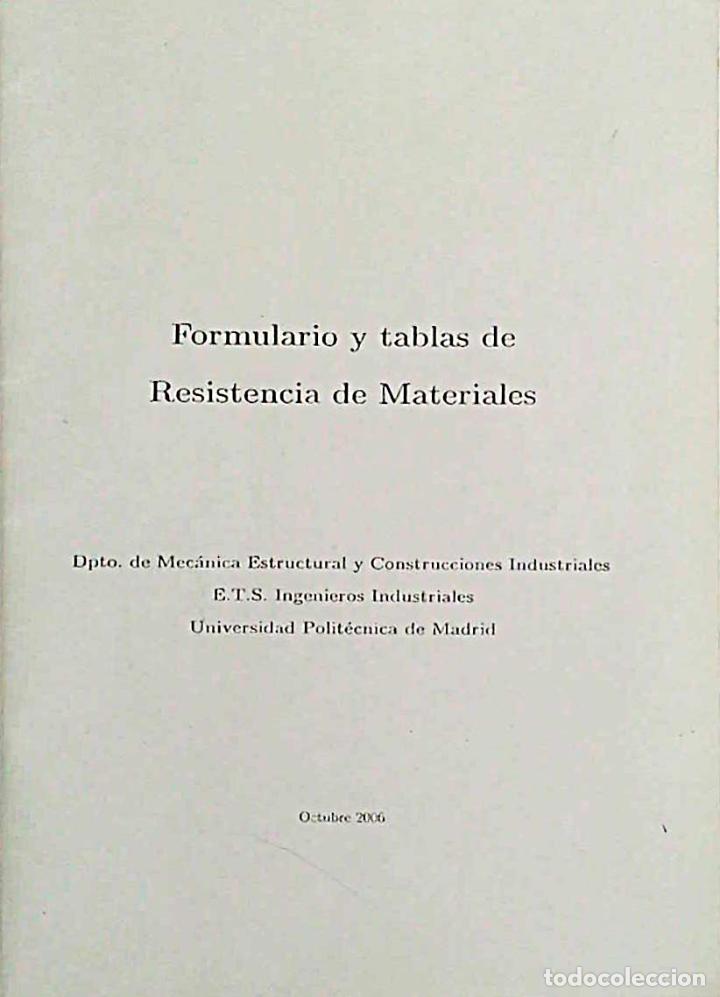 Libros: Formulario y tablas de Resistencia de Materiales - vvaa - Foto 1