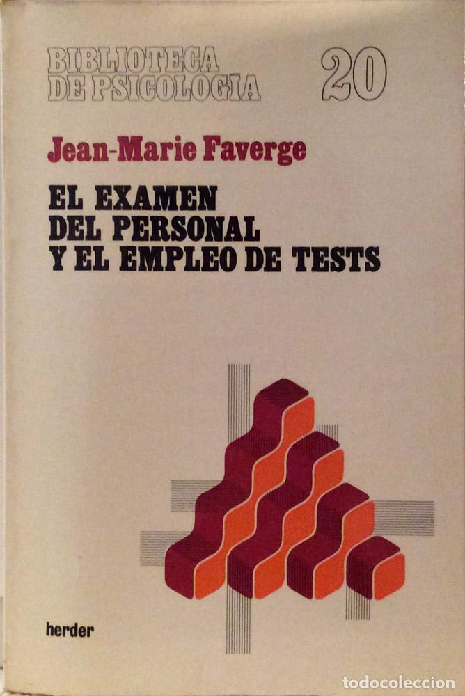Libros: El examen del personal y el empleo de tests - Jean-Marie Faverge