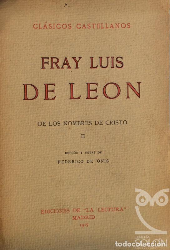 Libros: De los nombres de Cristo II - Fray Luis de Le&oacute;n - Foto 1