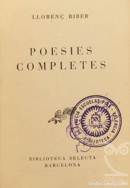 Libros: Poesies completes - Lloren&ccedil; Riber - Foto 3