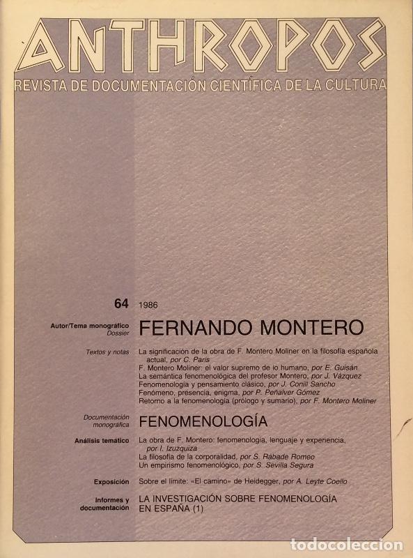 Libros: Anthropos. N&ordm; 64 / 1986 - Aa. Vv. - Foto 1