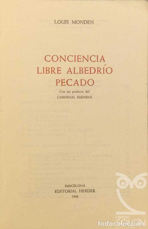 Libros: Conciencia, Libre albeldr&iacute;o, Pecado - Louis Monden - Foto 2